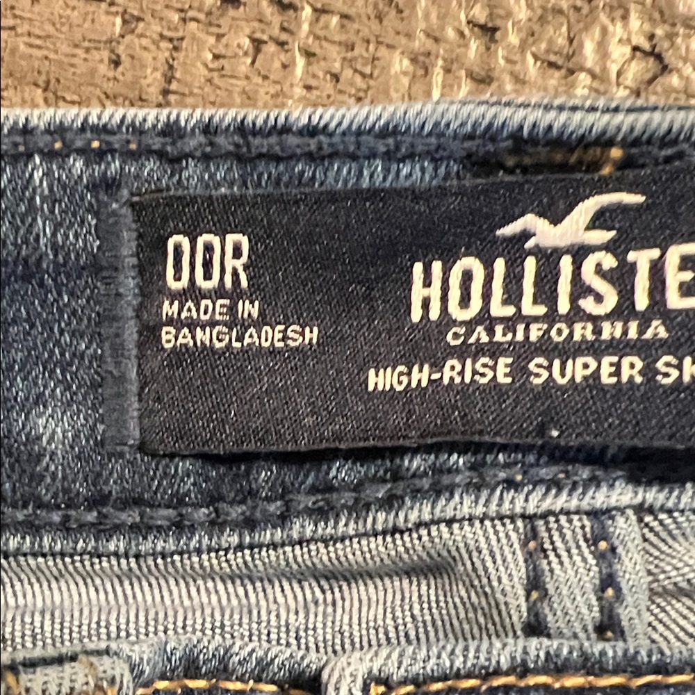 Hollister Classic Blue Jeans 00R W24R High Rise Super Skinny - Picture 9 of 9